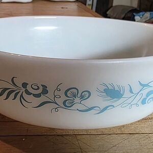 Pyrex White and Blue Floral Bowl